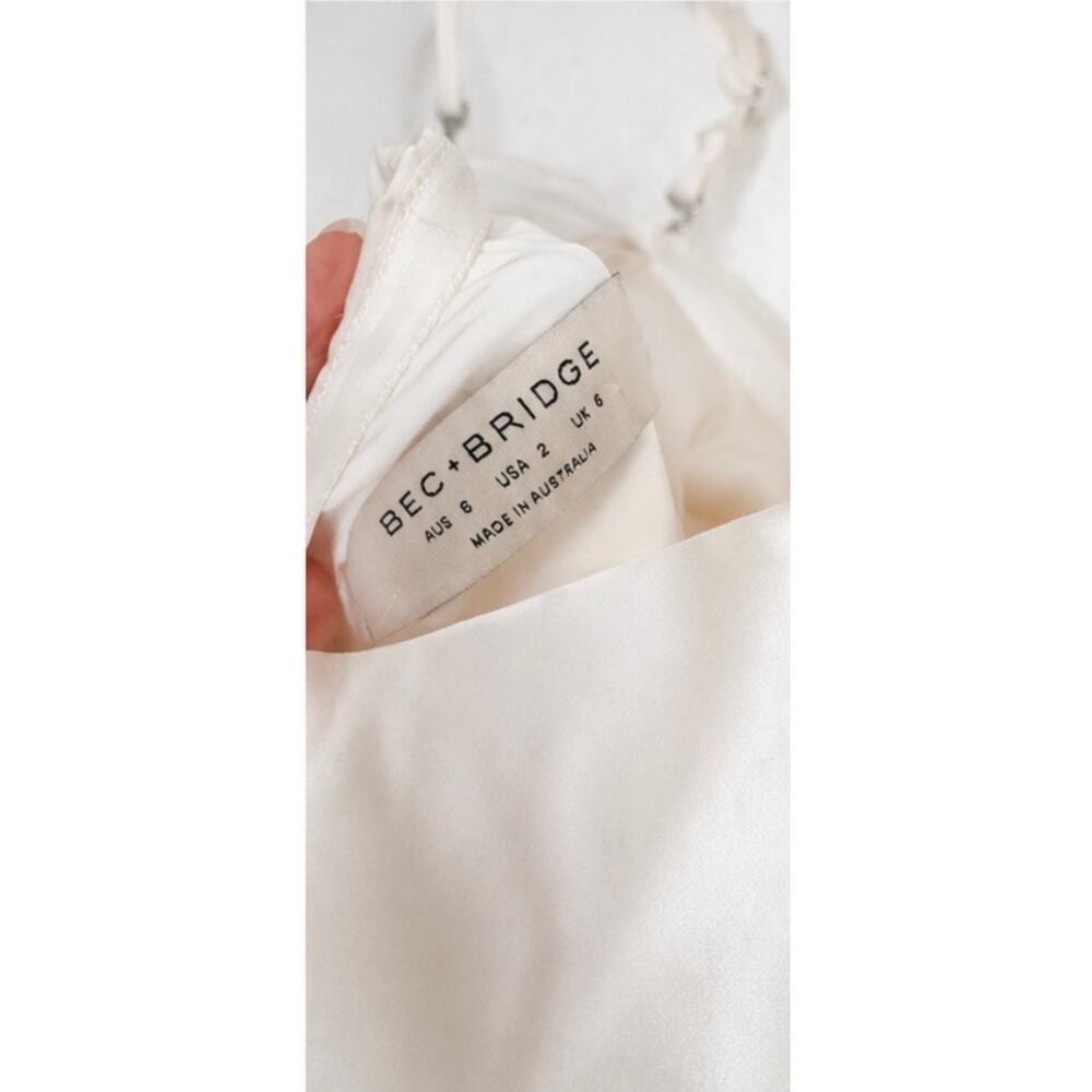 BEC + BRIDGE Rochelle Twist Strapless Ivory Maxi Dress US 2 AU 6 - Picture 10 of 10